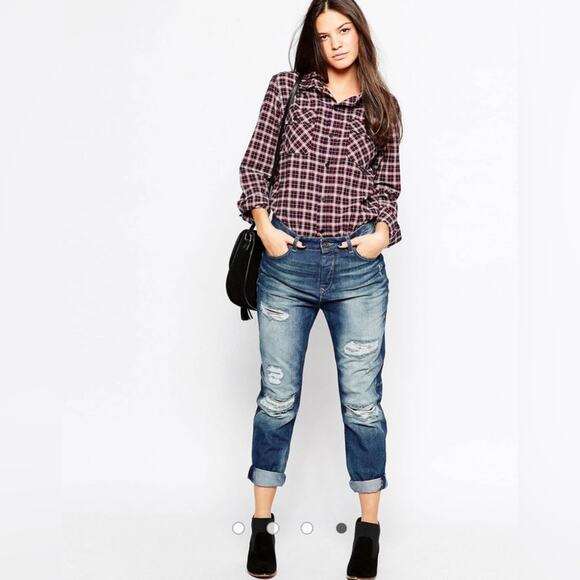Maison Scotch L’Adorable Boyfriend Ripped Blue Jeans - Picture 1 of 9
